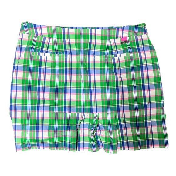 Ralph Lauren Polo Golf Womens Plaid Skort Size 12 Green Pink Preppy Tennis - Picture 2 of 11